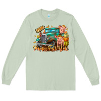 Matcha Farm Happy Fall Y'all Long Sleeve Tee - CowhideDigitalArt
