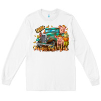 White Farm Happy Fall Y'all Long Sleeve Tee - CowhideDigitalArt