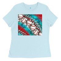Baby Blue baseball and gemstone tumbler Ladies Tee - BundleAndBundleShop