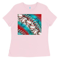 Bubblegum Pink baseball and gemstone tumbler Ladies Tee - BundleAndBundleShop