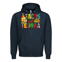 Navy tacos and tequila Zipper Hoodie - RanaPortraitStore