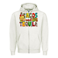 Oatmeal Heather tacos and tequila Zipper Hoodie - RanaPortraitStore