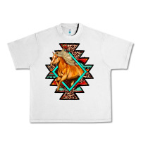Lunar Rock Aztec Symbol With Horse Urban Heavy Tee - FaDigitalArtStudio