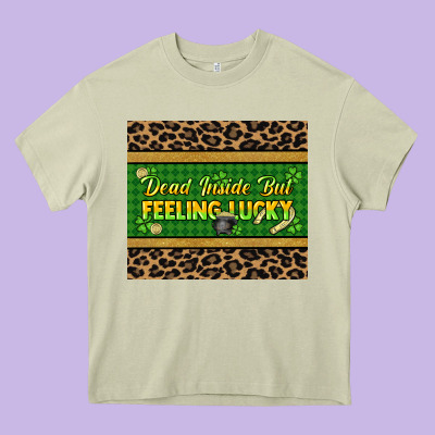 Dead Inside But Feeling Lucky 20oz Skinny Tumbler Heavy Core Tee Designed By Howdyjamesfarm