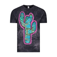 Cloud Black Western Turquoise Cactus Vintage Tee - RanaPortraitStore