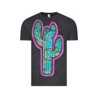 Vintage Black Western Turquoise Cactus Vintage Tee - RanaPortraitStore