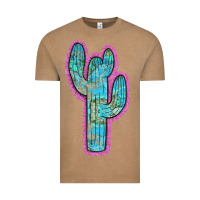 Vintage Coffee Western Turquoise Cactus Vintage Tee - RanaPortraitStore