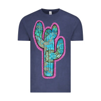 Vintage Denim Western Turquoise Cactus Vintage Tee - RanaPortraitStore