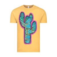 Vintage Mustard Western Turquoise Cactus Vintage Tee - RanaPortraitStore