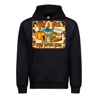 Black just a girl who loves fall cowhide background Urban Hoodie - Jasminsmagicworld