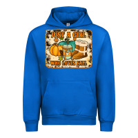Cobalt just a girl who loves fall cowhide background Urban Hoodie - Jasminsmagicworld