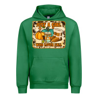 Emerald just a girl who loves fall cowhide background Urban Hoodie - Jasminsmagicworld