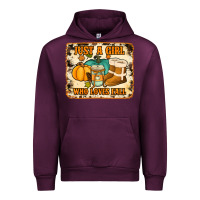 Mauve Wine just a girl who loves fall cowhide background Urban Hoodie - Jasminsmagicworld