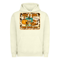 Pigment Pistachio just a girl who loves fall cowhide background Urban Hoodie - Jasminsmagicworld