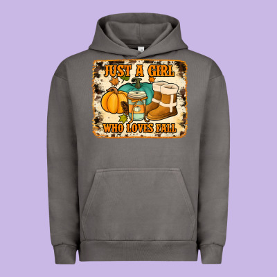 Just A Girl Who Loves Fall Cowhide Background Urban Hoodie Designed By Jasminsmagicworld