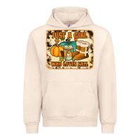 Sandshell just a girl who loves fall cowhide background Urban Hoodie - Jasminsmagicworld