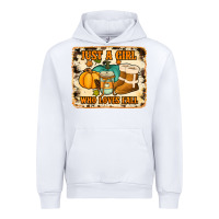 White just a girl who loves fall cowhide background Urban Hoodie - Jasminsmagicworld