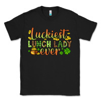 Black St. Patrick's Luckiest lunch lady ever Classic Tee - OliviaCreatesArt