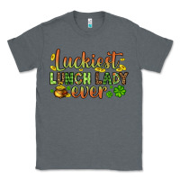 Charcoal Heather St. Patrick's Luckiest lunch lady ever Classic Tee - OliviaCreatesArt