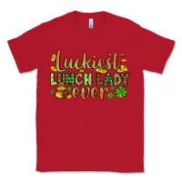 Red St. Patrick's Luckiest lunch lady ever Classic Tee - OliviaCreatesArt