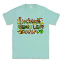 Seafoam St. Patrick's Luckiest lunch lady ever Classic Tee - OliviaCreatesArt