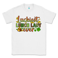 White St. Patrick's Luckiest lunch lady ever Classic Tee - OliviaCreatesArt