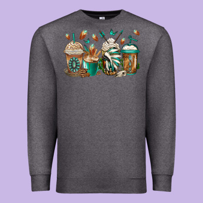 Indian Headdress Coffee Cups Premium Sweatshirt Designed By Jasminsmagicworld