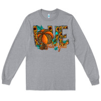 Heather Grey Love Fall Y'all Long Sleeve Tee - CowhideDigitalArt