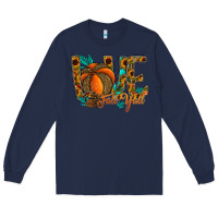 Navy Love Fall Y'all Long Sleeve Tee - CowhideDigitalArt