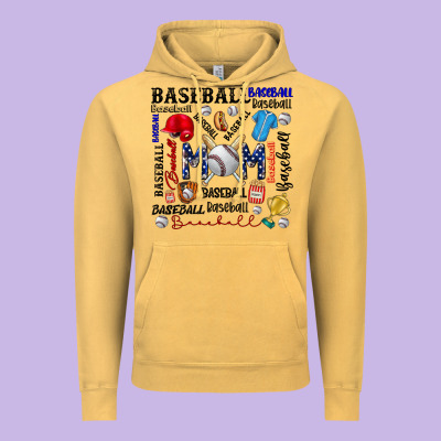 Baseball Mom Vintage Hoodie Designed By Cowhidedigitalart