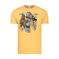 Vintage Mustard inhale peace exhale chaos chest Vintage Tee - FaDigitalArtStudio