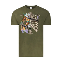 Vintage Olive inhale peace exhale chaos chest Vintage Tee - FaDigitalArtStudio