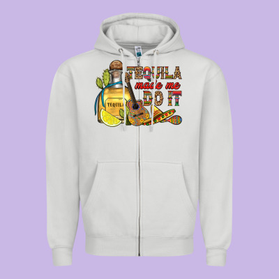Tequila Made Me Do It Zipper Hoodie Designed By Ranaportraitstore