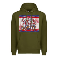 Army Green red white boujee Premium Hoodie - Artiststas