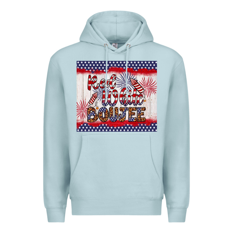 Red White Boujee Premium Hoodie by Artiststas | Teevron