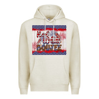 Oatmeal Heather red white boujee Premium Hoodie - Artiststas
