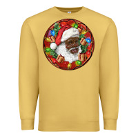 Antique Gold Black Santa Christmas Premium Sweatshirt - RanaPortraitStore