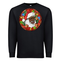 Black Black Santa Christmas Premium Sweatshirt - RanaPortraitStore