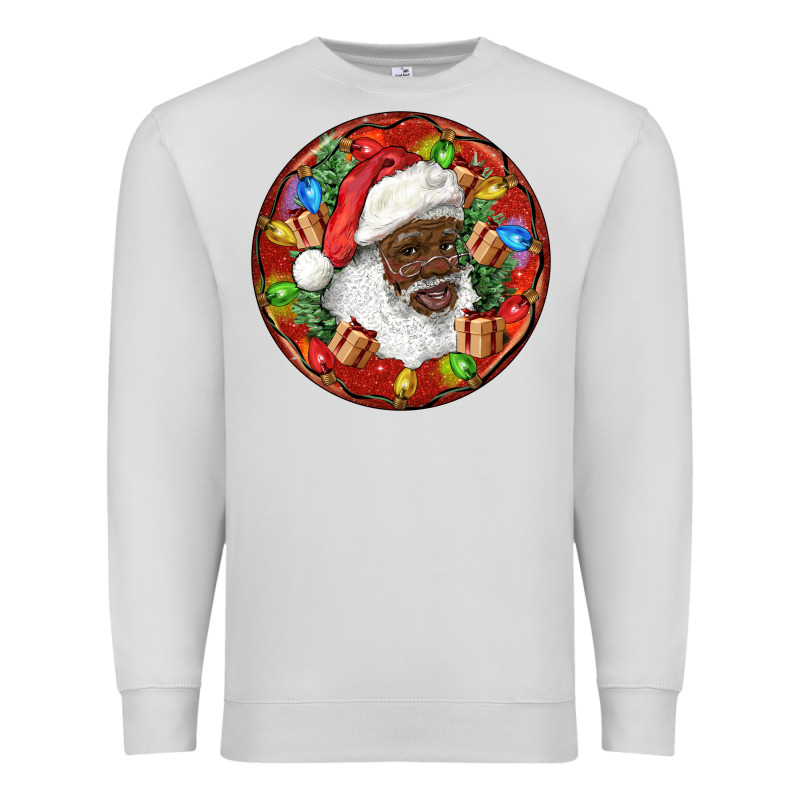 Black Santa Christmas Premium Sweatshirt by RanaPortraitStore | Teevron
