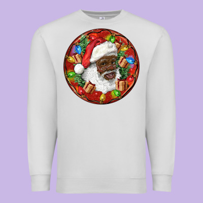 Black Santa Christmas Premium Sweatshirt Designed By Ranaportraitstore