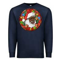 Navy Black Santa Christmas Premium Sweatshirt - RanaPortraitStore