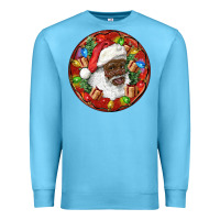 Ocean Blue Black Santa Christmas Premium Sweatshirt - RanaPortraitStore