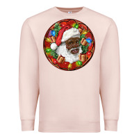 Pale Pink Black Santa Christmas Premium Sweatshirt - RanaPortraitStore