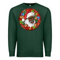 Sports Green Black Santa Christmas Premium Sweatshirt - RanaPortraitStore