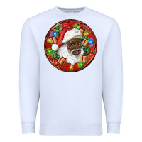 White Black Santa Christmas Premium Sweatshirt - RanaPortraitStore