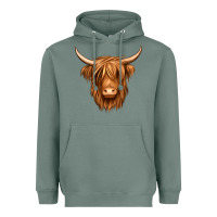 Sage long haired cow Heavyweight Hoodie - Jasminsmagicworld