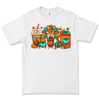 White Thanksgiving Coffee Cups Premium Tee - FaDigitalArtStudio