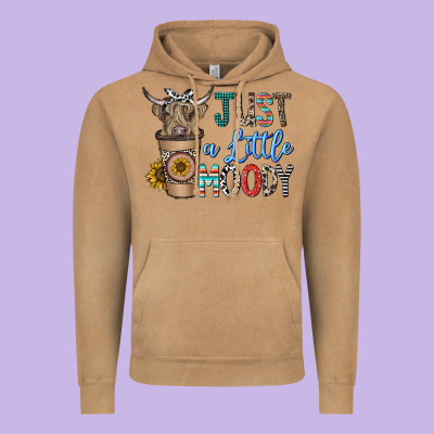 Just A Latte Moody Vintage Hoodie Designed By Cowhidedigitalart