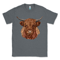 Charcoal Heather highland cow Classic Tee - RanaPortraitStore