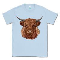 Dusty Blue highland cow Classic Tee - RanaPortraitStore